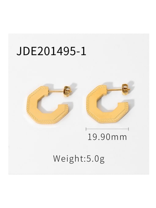 JDE201495 1 Stainless steel Geometric Trend Stud Earring