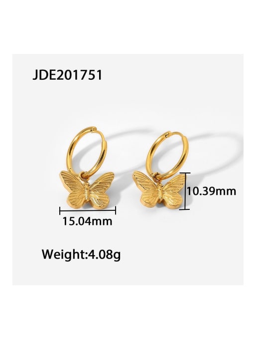 J&D Stainless steel Butterfly Trend Huggie Earring 4