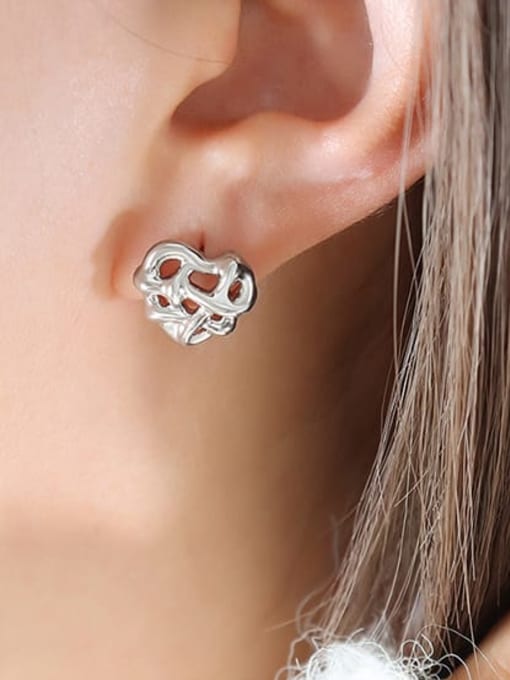 F723 steel earrings Titanium Steel Minimalist Heart  Earring and Necklace Set