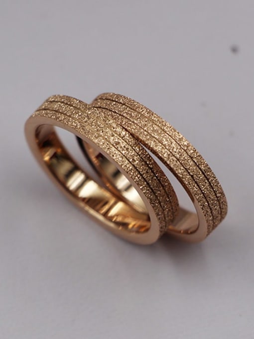 K.Love Titanium Grinding yarn Geometric Minimalist Band Ring