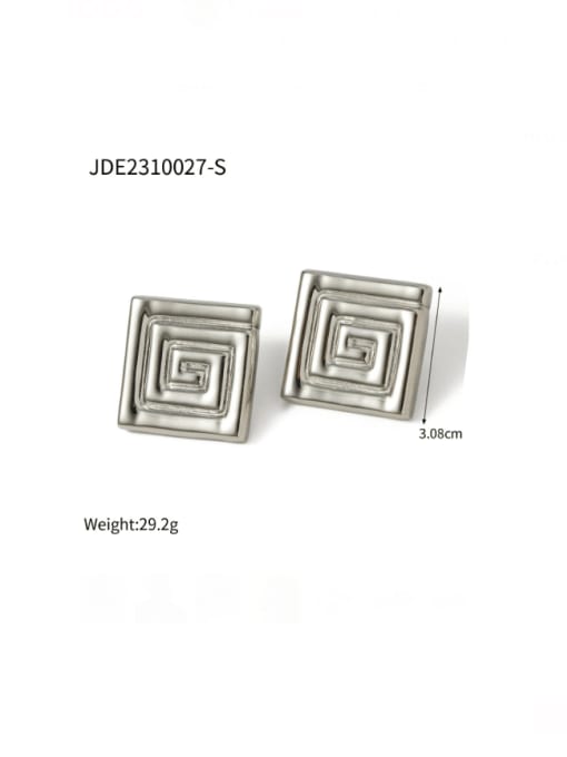 JDE2310027 Steel Stainless steel Geometric Hip Hop Stud Earring
