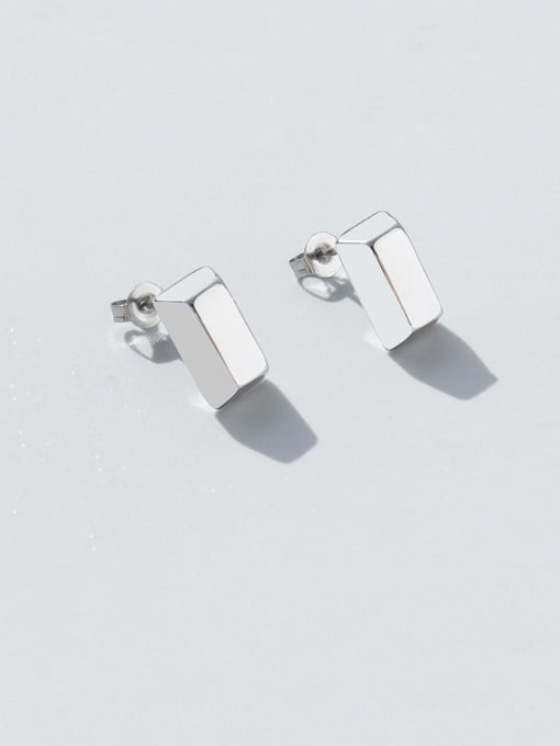 Steel Titanium 316L Stainless Steel Smooth Geometric Minimalist Stud Earring with e-coated waterproof