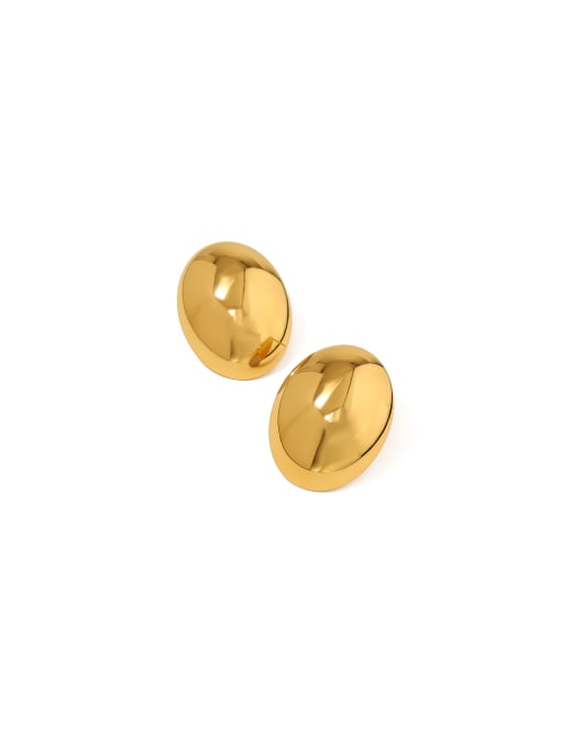 YAYACH Titanium Steel Oval Trend Stud Earring