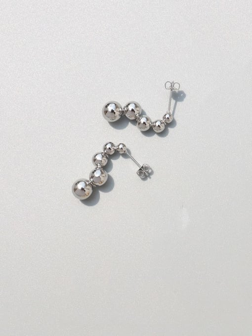 MAKA Titanium 316L Stainless Steel Bead Tassel Minimalist Drop Earring with e-coated waterproof
