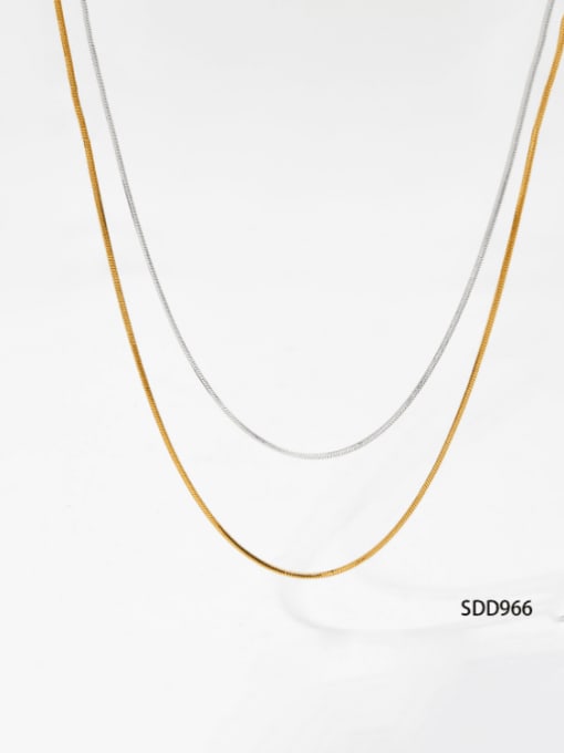 Double layered gold and silver SDD966 Stainless steel Snake Bone Chain Minimalist Necklace