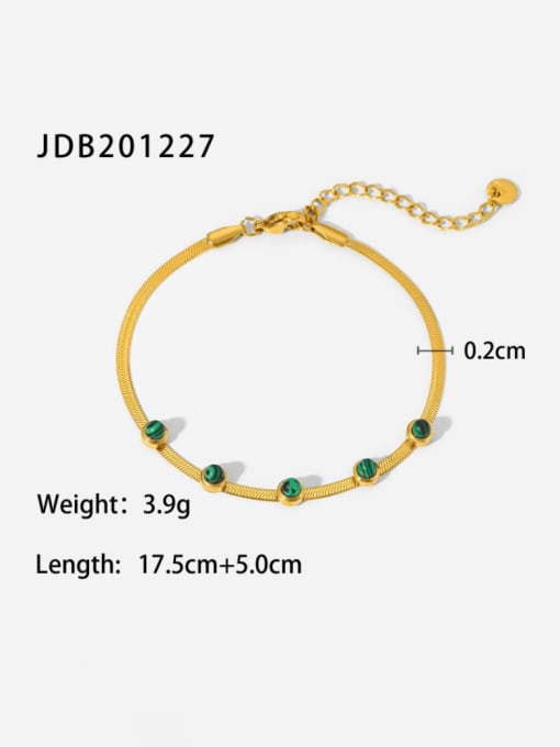 J&D Stainless steel Malchite Geometric Trend Bracelet 2