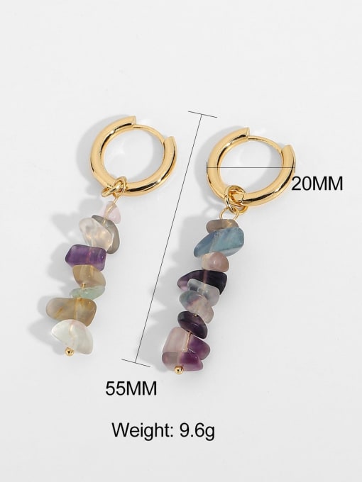 J&D Stainless steel Natural stone Bohemia Drop Earring 3