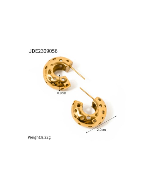 JDE2309056 Stainless steel Geometric Hip Hop Stud Earring