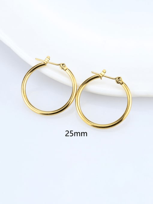 Gold 25MM Stainless steel Geometric Minimalist Hoop Earring