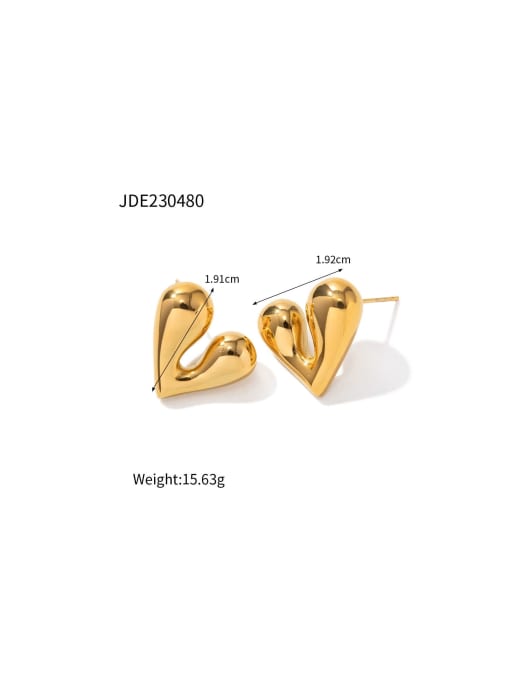 J&D Stainless steel Heart Dainty Stud Earring 3