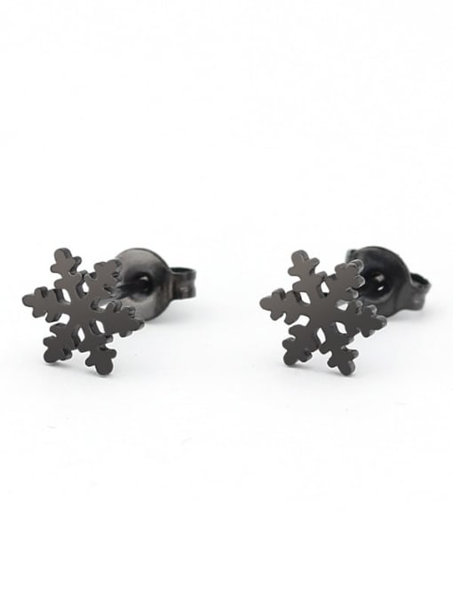 BELII Titanium Steel Snowflake Minimalist Single Earring (Single-Only One) 4