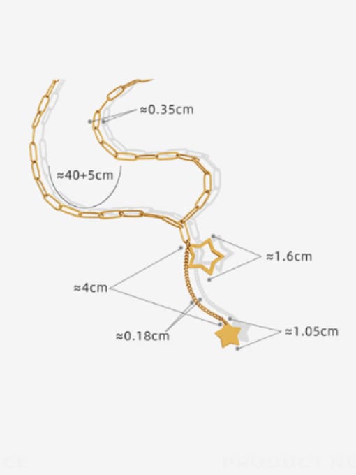 MAKA Titanium Steel Star Minimalist Hollow Chain Tassel Necklace 2