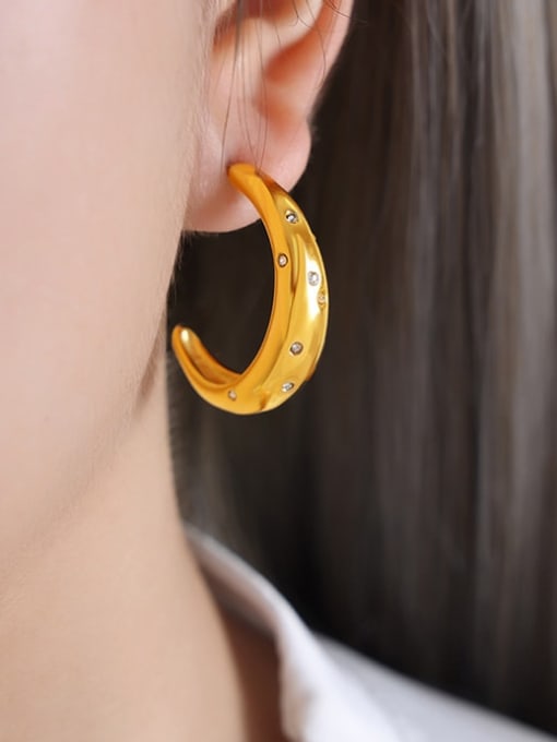 F911 Gold Earrings Brass Imitation Pearl Geometric Hip Hop Drop Earring