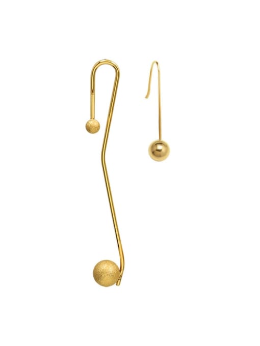 gold Titanium 316L Stainless Steel Tassel Minimalist Hook Earring with e-coated waterproof