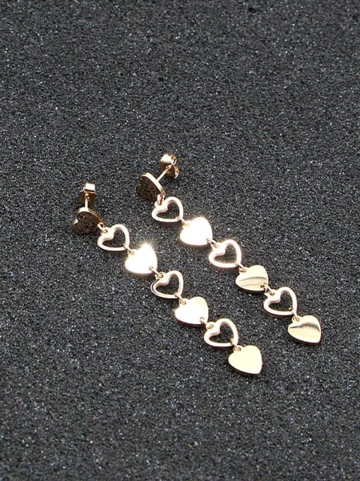 K.Love Titanium Heart Dainty Threader Earring 1