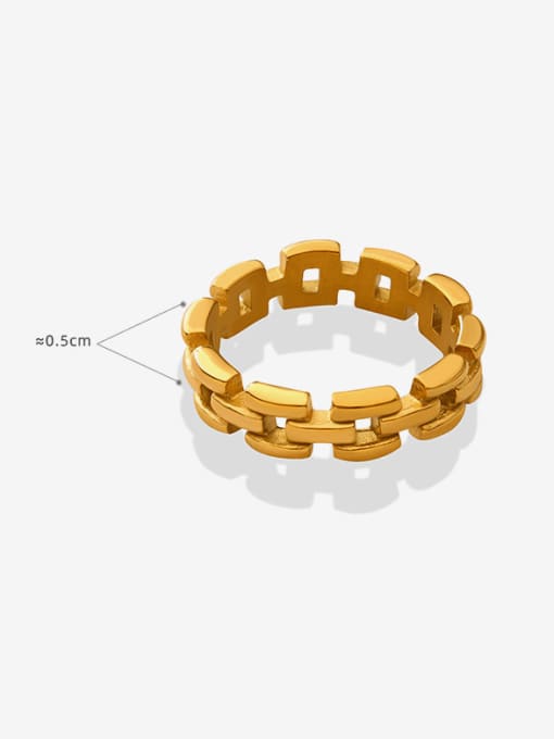 MAKA Titanium Steel Geometric Minimalist Band Ring 2