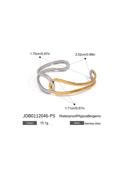 J&D Stainless steel Irregular Hip Hop Cuff Bangle 2