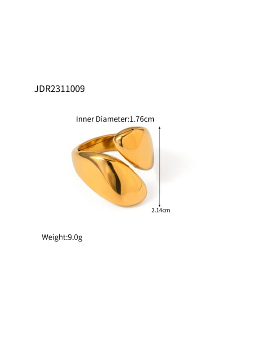 JDR2311009 gold Stainless steel Irregular Hip Hop Band Ring