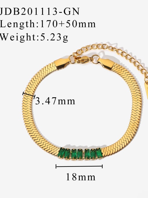 JDB201113 GN Stainless steel Cubic Zirconia Trend Handmade Weave Bracelet