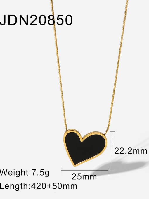 JDN20850 Stainless steel Enamel Heart Minimalist Necklace