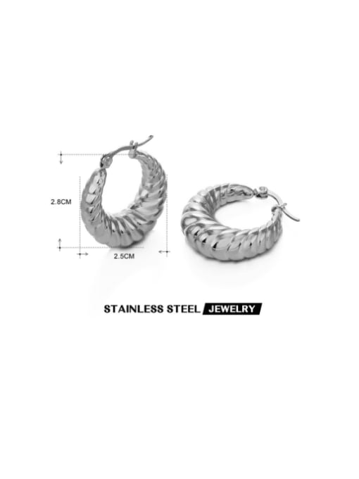 Steel round earrings Stainless steel Geometric Hip Hop Huggie Earring