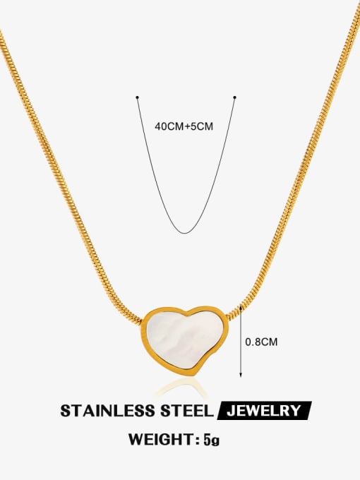 Style 4 Stainless steel Shell Heart Minimalist Necklace