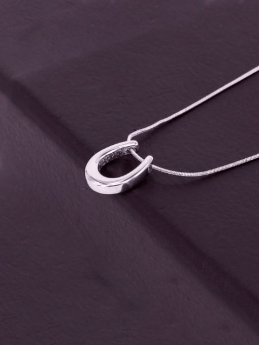 Platinum Titanium Steel Geometric Minimalist Necklace