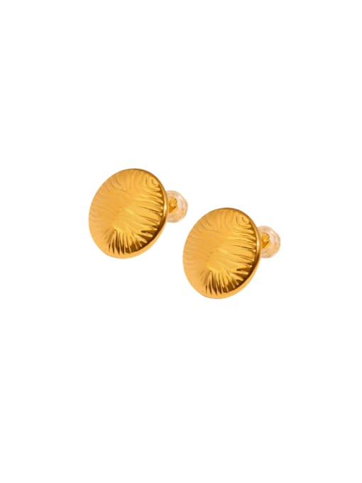 F1271 Gold Earrings Titanium Steel Geometric Hip Hop Stud Earring