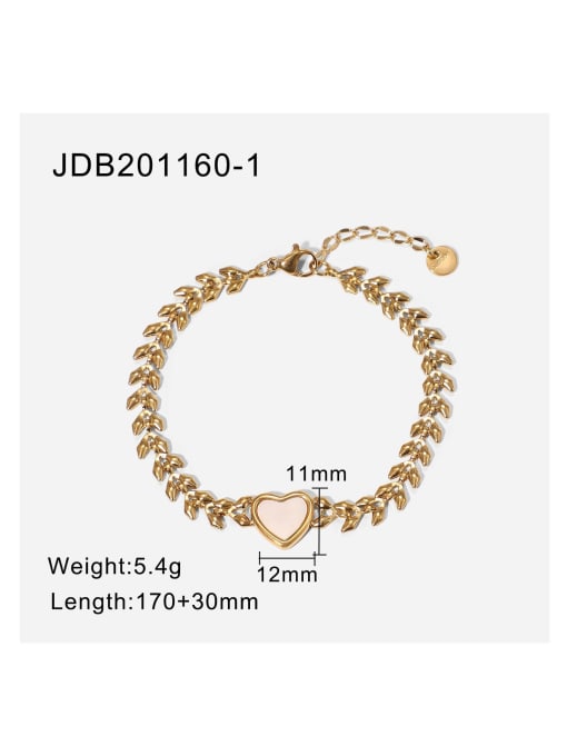 J&D Stainless steel Shell Heart Dainty Bracelet 3