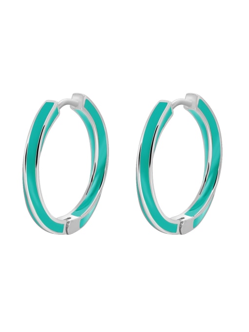 Clioro Brass Enamel Geometric Minimalist Hoop Earring 2