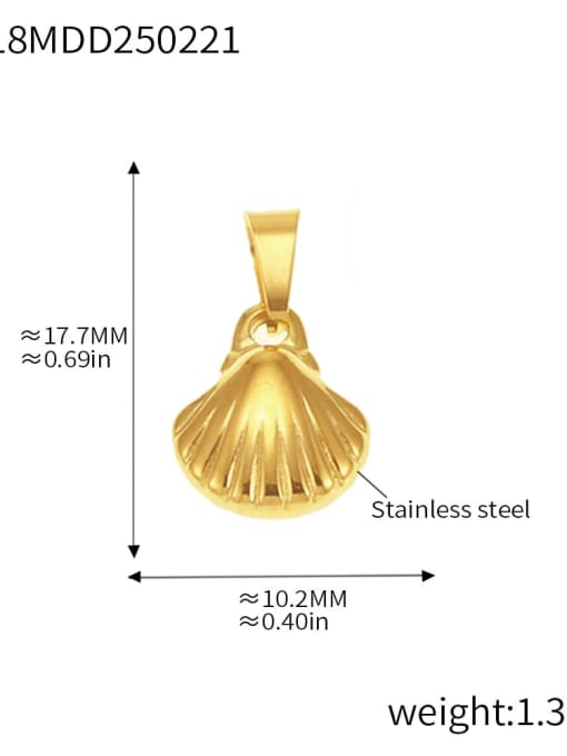 D18 Golden Shell Small Stainless steel Minimalist Heart Irregular Diy Pendant