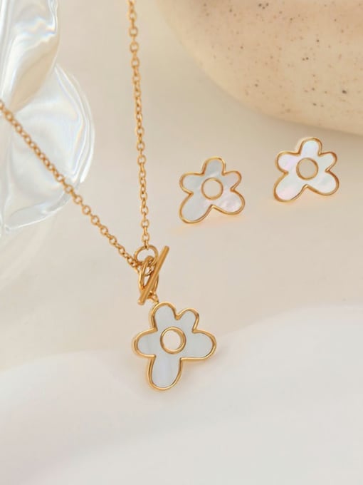 K.Love Titanium Steel Enamel Flower Minimalist Necklace 2