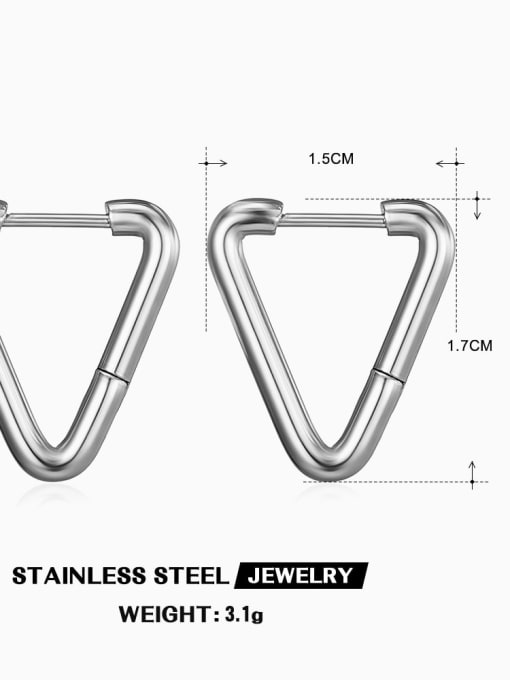 Steel color ZN466S Stainless steel Geometric Minimalist Huggie Earring