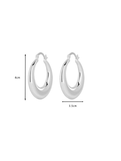 QJM Brass Geometric Minimalist Huggie Earring 1