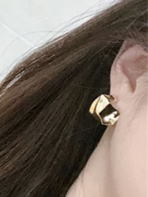 Clioro Brass Geometric Minimalist Hoop Earring 1