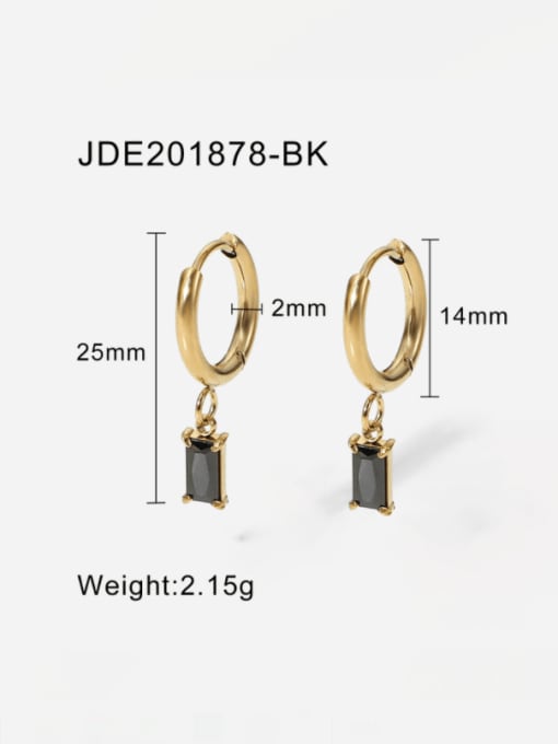 J&D Stainless steel Cubic Zirconia Geometric Minimalist Huggie Earring 2