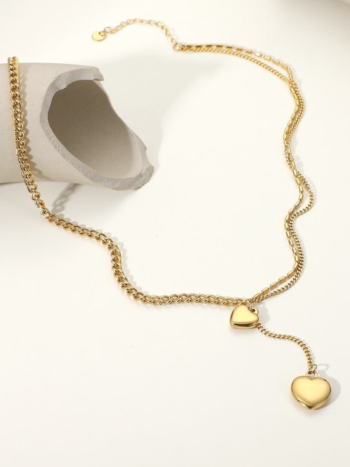 J&D Stainless steel Heart Vintage Multi Strand Necklace 2