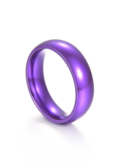 purple Stainless steel Geometric Hip Hop Band Ring