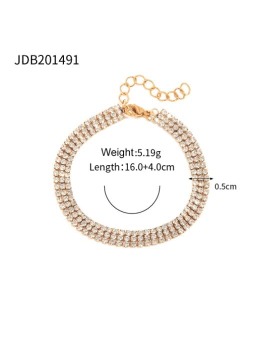 JDB201491 Stainless steel Rhinestone Vintage Geometric Bracelet and Necklace Set