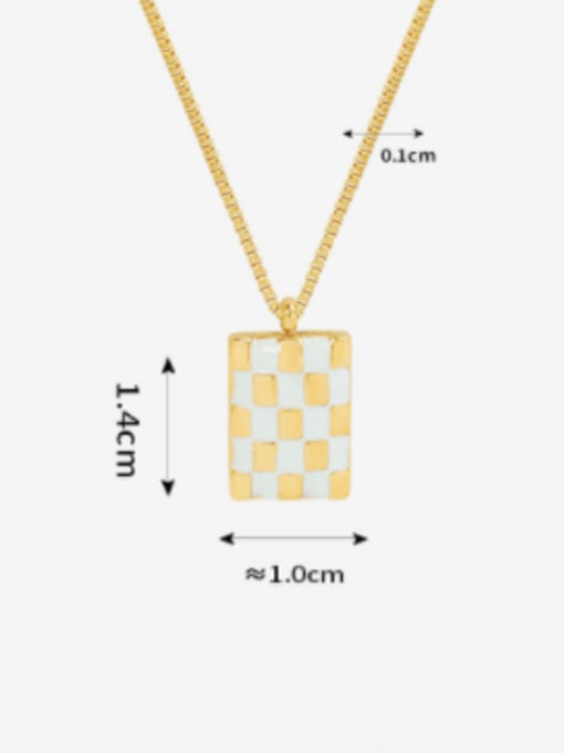 MAKA Titanium Steel Enamel Geometric Minimalist Necklace 2