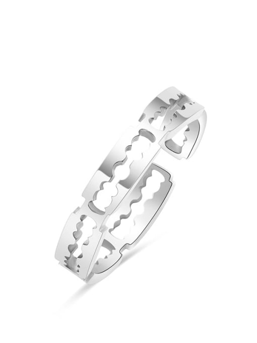 SR21111307S Titanium Steel Geometric Minimalist Band Ring