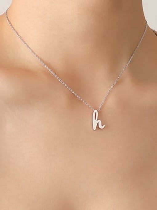 MAKA Titanium Steel Letter Minimalist Necklace 3