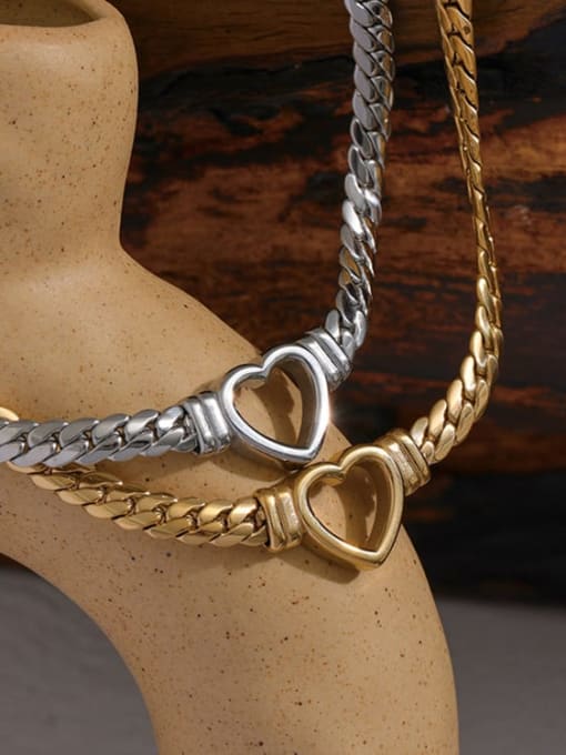 K.Love Titanium Steel Heart Trend Link Necklace 2