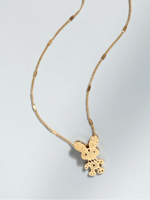 Gold necklace 40+5cm Titanium 316L Stainless Steel Irregular Cute Necklace with e-coated waterproof