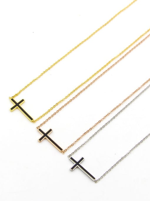 K.Love Titanium Enamel Cross Minimalist  pendant Necklace 1