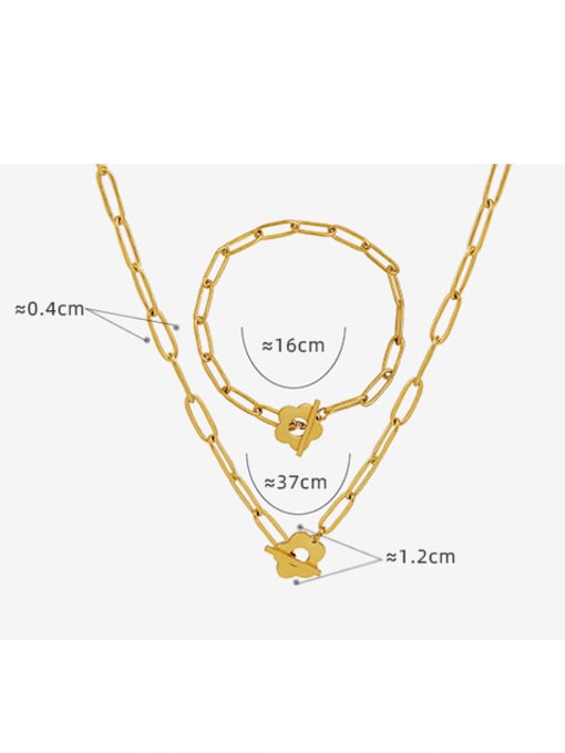 MAKA Titanium Steel Minimalist Irregular  Bracelet and Necklace Set 2