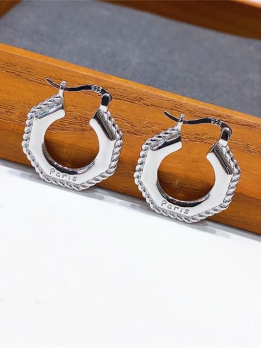 H00324 steel Brass Geometric Vintage Huggie Earring