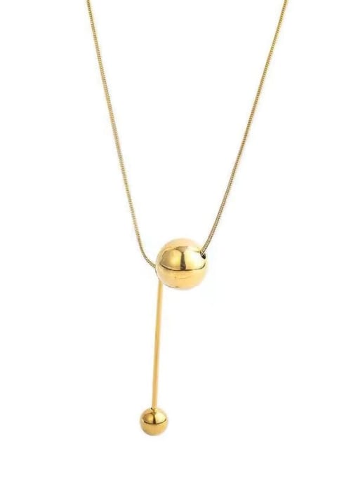 K.Love Titanium Steel  Round Ball Minimalist Tassel Necklace