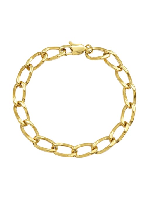 E046 gold bracelet 18cm Titanium Steel Geometric Hip Hop Bracelet