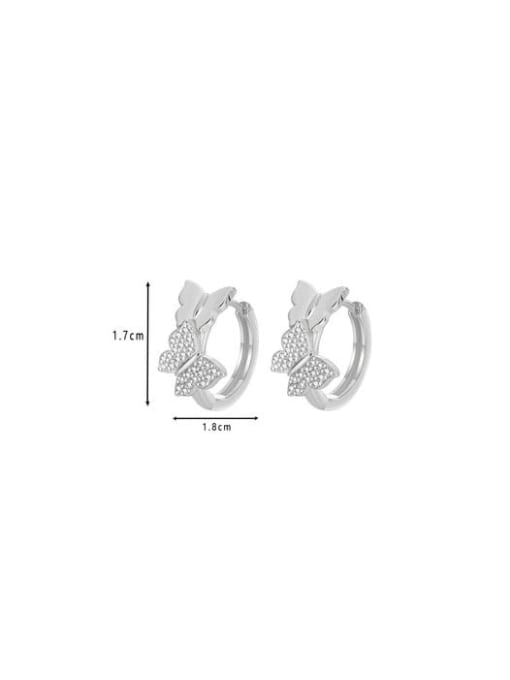 Clioro Brass Cubic Zirconia Bowknot Dainty Stud Earring 3